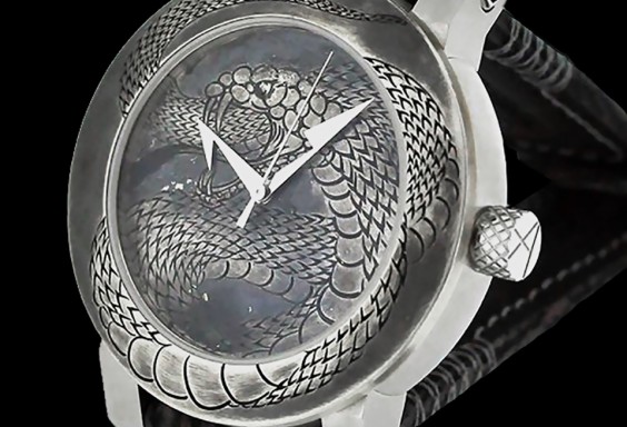 ArtyA hand engraved Snake watch