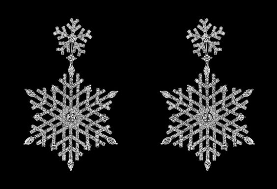 ArtyA Jewelry Snowflake Earrings Full Diamonds